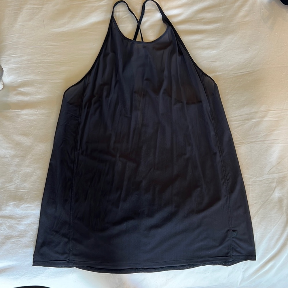 Lululemon Sheer Black crisscross tank